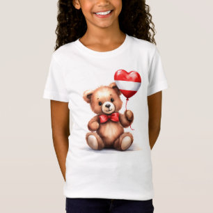 Camiseta ursinho de pelúcia e balão com a bandeira austríac