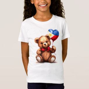 Camiseta ursinho de pelúcia e balão com a bandeira filipina