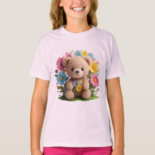 Camiseta Ursinho design.no.1- por Maaya_Impressões, Rosa da