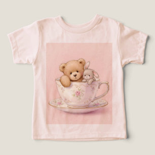 Camiseta Ursinho e Coelho em um Teacup