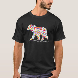 Camiseta Ursinho Floral Garotas Mulheres Urso Engraçado Dia