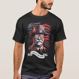 Camiseta Ursinho Roosevelt 4 de julho American Flag Patriot