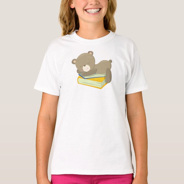 Camiseta Urso A Ir Para A Escola, Urso Bonito, Urso Dormind (Frente)