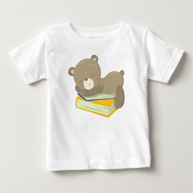 Camiseta Urso A Ir Para A Escola, Urso Bonito, Urso Dormind (Frente)