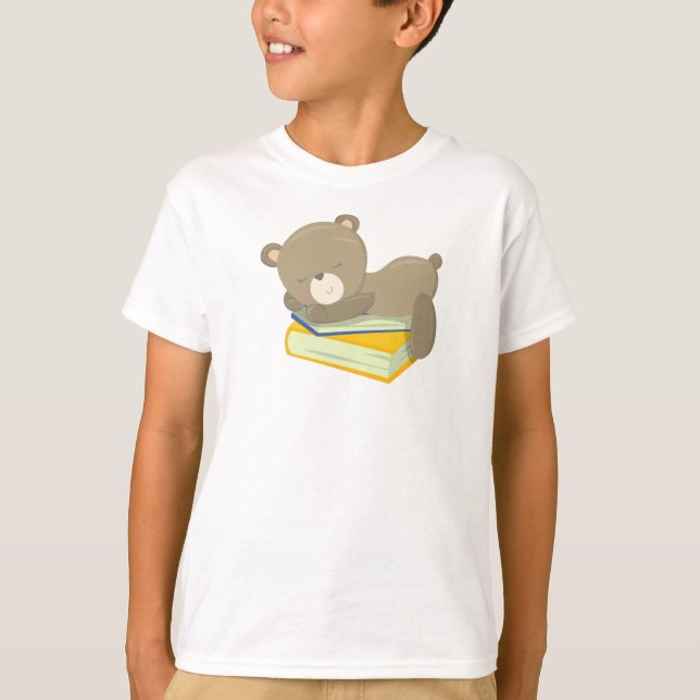Camiseta Urso A Ir Para A Escola, Urso Bonito, Urso Dormind (Frente)
