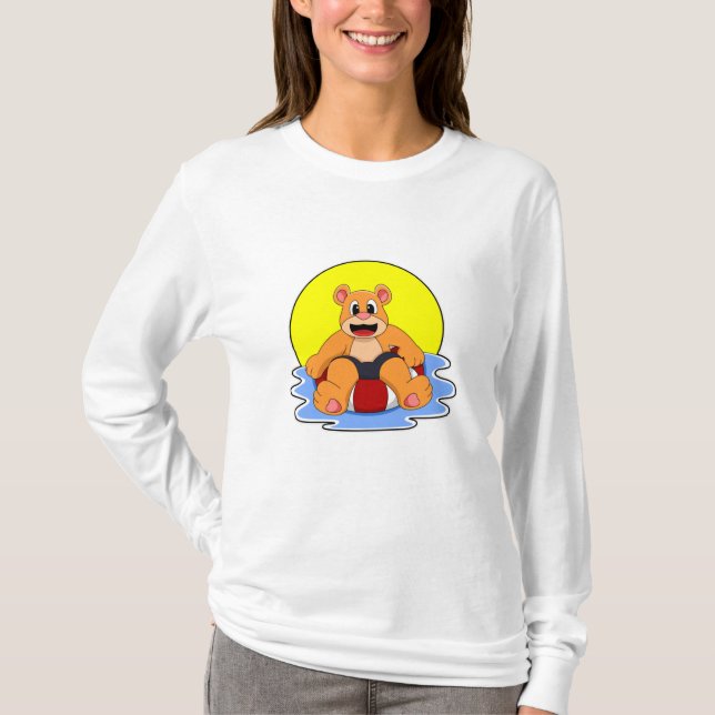 Camiseta Urso a Nadar com anel de Natação (Frente)