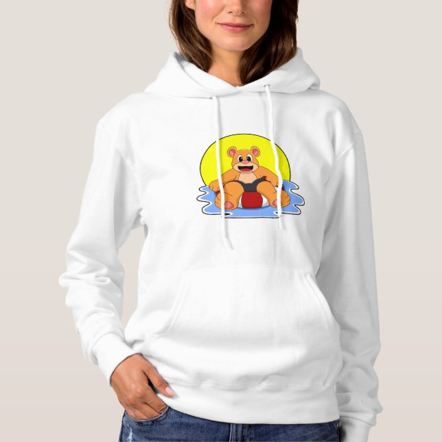 Camiseta Urso a Nadar com anel de Natação (Frente)