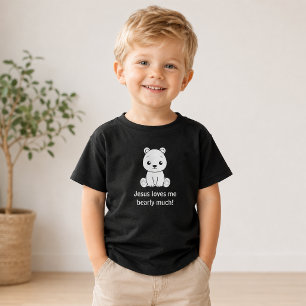 Camiseta Urso Ama Muito Jesus Roupa de Bebê Cristão