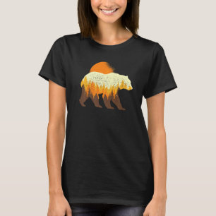 Camiseta Urso Animal ao ar livre Árvores naturais Moo Cheio