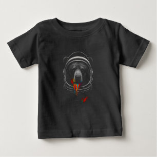 Camiseta Urso Astronauta com Pintura Neon que Derrama Anima