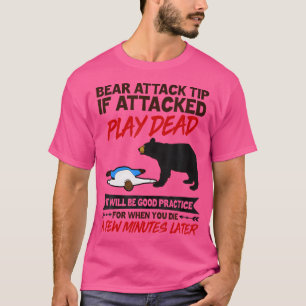 Camiseta Urso Ataque Dica Engraçado Acampamento Dizendo Sai