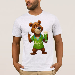 Camiseta Urso bebado - Cerveja Verde Irlandesa Masculina ci