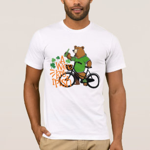 Camiseta Urso Bebendo De Dia de São Patrício, Cerveja Irlan