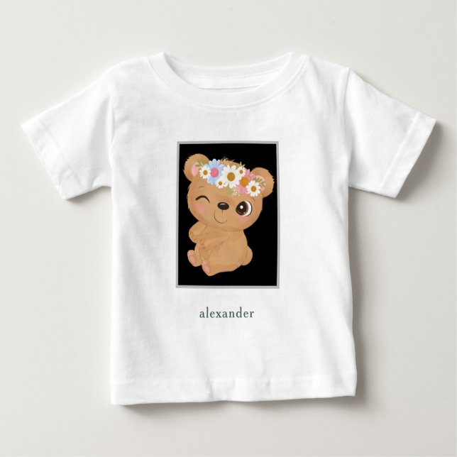 Camiseta Urso Bebês Adorável Personalizado (Frente)