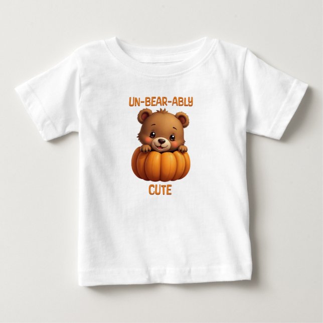 Camiseta Urso Bonitão Insolável Num Outono De Abóbora (Frente)