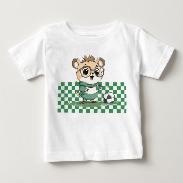 Camiseta Urso Bonito com Bola de Futebol (Frente)