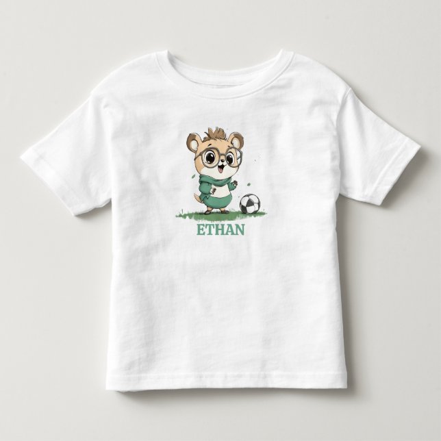 Camiseta Urso Bonito com Bola de Futebol (Frente)