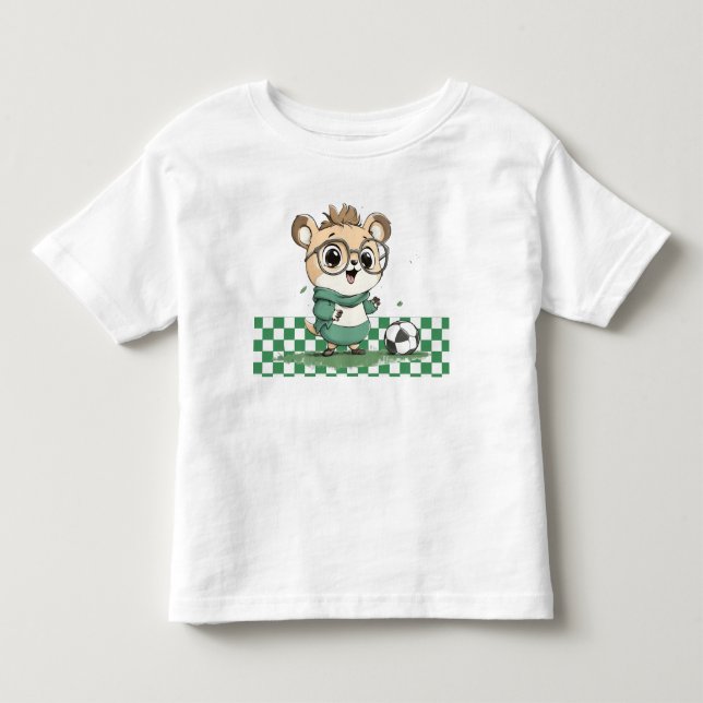 Camiseta Urso Bonito com Bola de Futebol (Frente)
