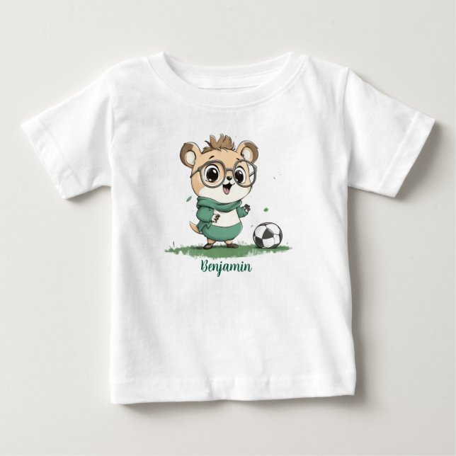 Camiseta Urso Bonito com Bola de Futebol (Frente)