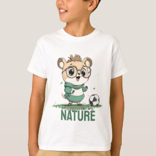 Camiseta Urso Bonito com Camisa-T de Bola de Futebol
