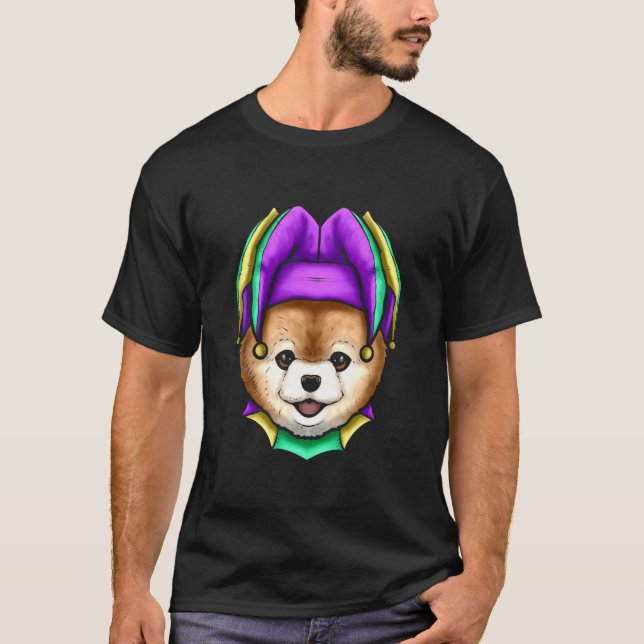 Camiseta Urso Bonito com Chapéu de Jester para Mardi Gras (Frente)