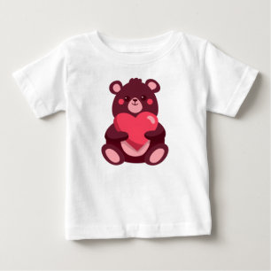 Camiseta Urso Bonito Com Coração