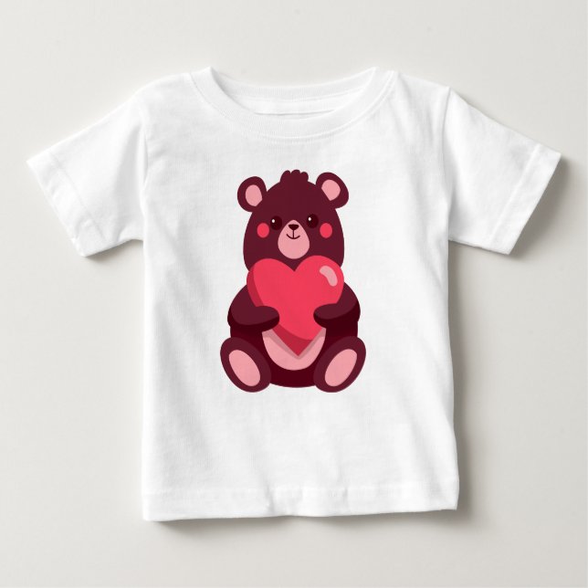 Camiseta Urso Bonito Com Coração (Frente)