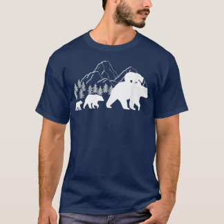 Camiseta Urso Bonito com Cubs Vintage Sunset - Família Retr