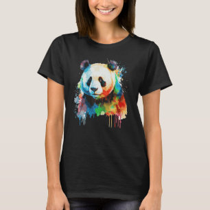 Camiseta Urso Bonito Do Urso De Panda Colorido De Aquarelas