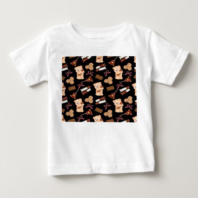 Camiseta Urso bonito e chocolate (Frente)