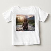 Urso Bonito nas Montanhas Camisa-T-Bebê