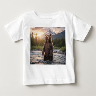 Camiseta Urso Bonito nas Montanhas Camisa-T-Bebê