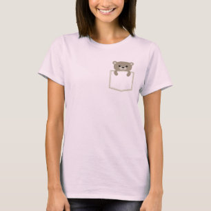 Camiseta urso bonito no bolso