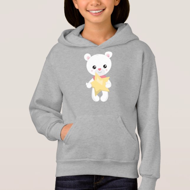Camiseta Urso Bonito, Urso Branco, Urso Teddy, Urso Bebê, E (Frente)