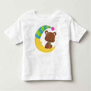 Camiseta Urso Bonito, Urso Na Lua, Urso Com Scarf