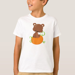 Camiseta Urso Bonito, Urso Pequeno, Urso Castanho, Abóbora
