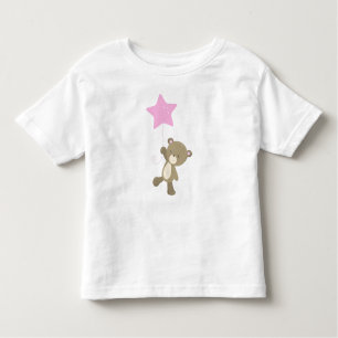 Camiseta Urso Bonito, Urso Pequeno, Urso Com Balão, Estrela
