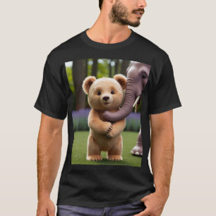Camiseta Urso Brincando com o Tronco do Elefante - Animal D
