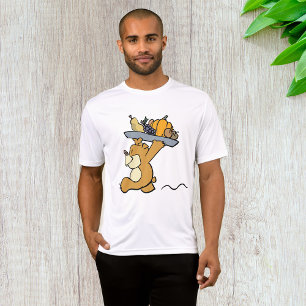 Camiseta Urso-Cachorro Carregando, Púltimo Colheita Festiva