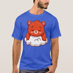 Camiseta Urso-Cachorro Dormindo Em Cartografia Na Nuvem