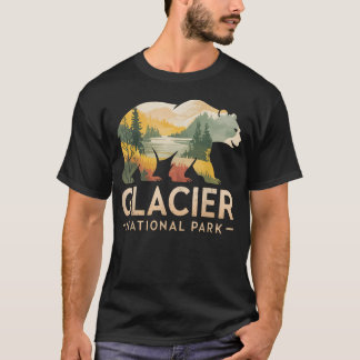 Camiseta Urso Caminhada Acampamento Montana Parque Nacional