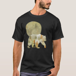 Camiseta Urso Caminhando na Floresta Lua Pintada Floresta V