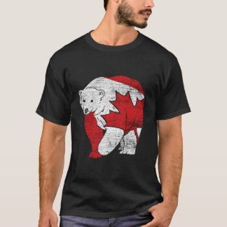 Camiseta Urso Canadense Folha de Bordo Canadá