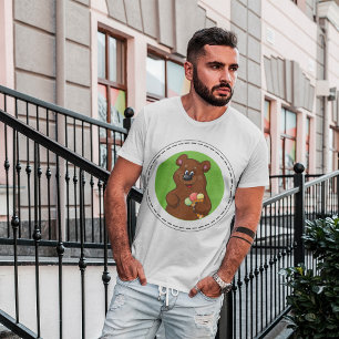 Camiseta Urso Castanho Com Sorvete