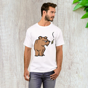 Camiseta Urso Castanho com Vida Selvagem Fora de Folha de o