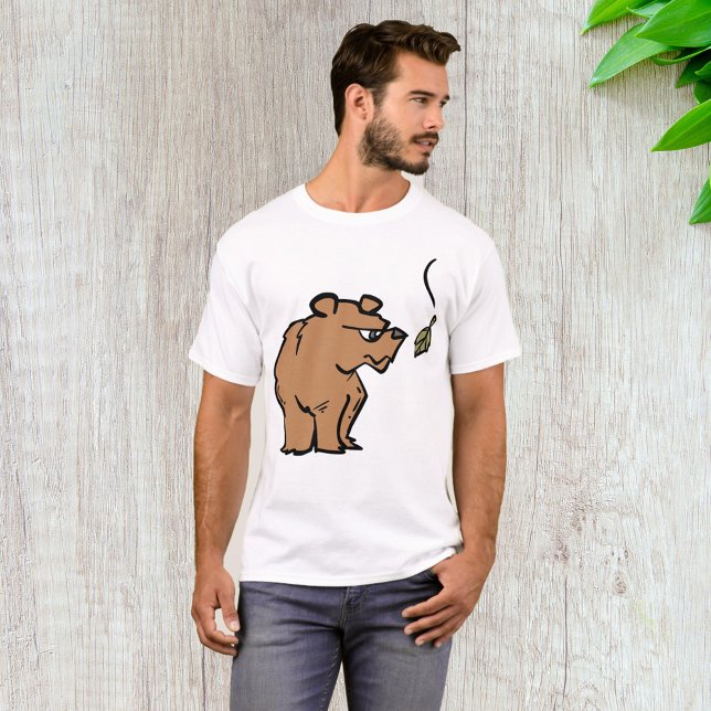 Camiseta Urso Castanho com Vida Selvagem Fora de Folha de o (Criador carregado)