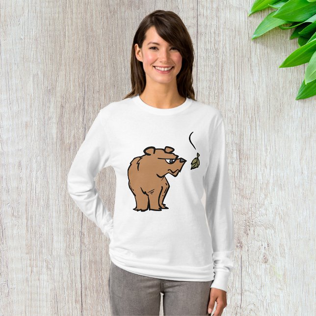 Camiseta Urso Castanho com Vida Selvagem Fora de Folha de o (Criador carregado)