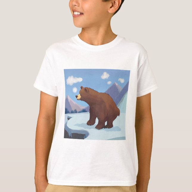 Camiseta Urso castanho nas montanhas (Frente)