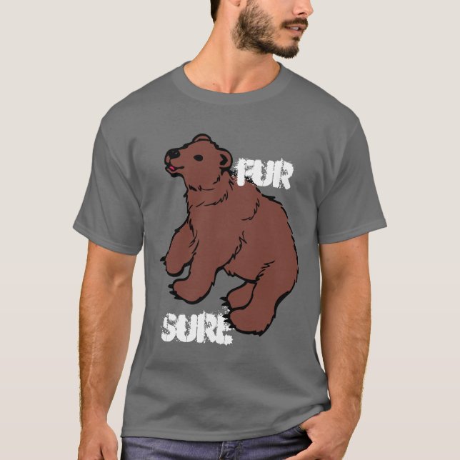 Camiseta Urso certo da pele engraçada (Frente)