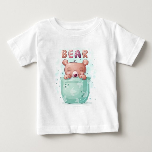 Camiseta Urso Cinto Tomando Banho (Frente)